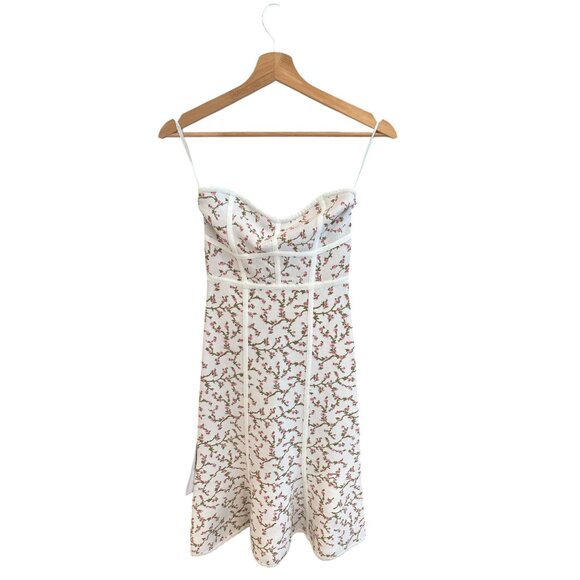 Cottage Core BCBGMAXAZRIA "Lynne" Floral Dress Gardenia S Pink & Green Rayon Spa - Picture 1 of 9